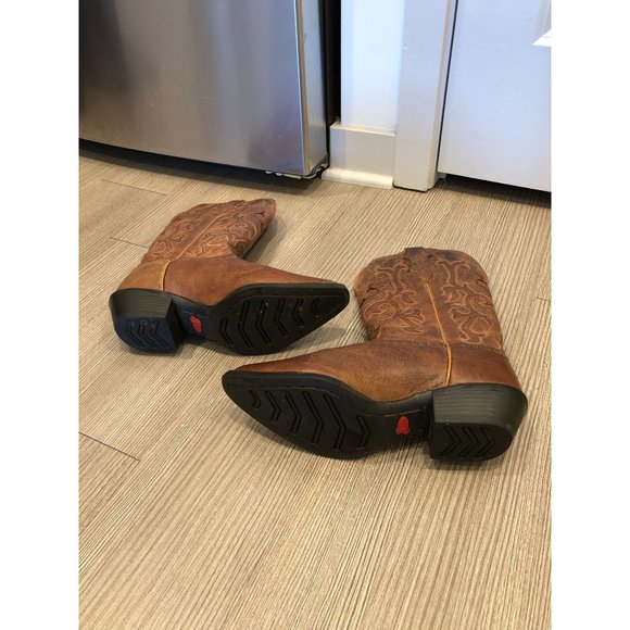 Justin Stampede Sorrel Apache Pointed Toe Boots - Picture 4 of 8